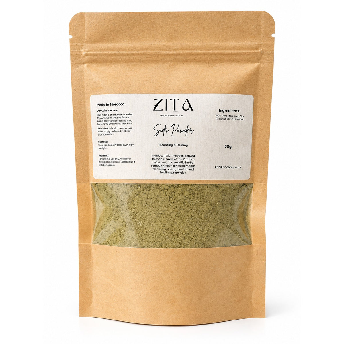 Zita Moroccan Sidr Powder 50g kraft pouch